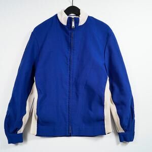 Vintage 80's White Stag Track Jacket Talon Zip Blue Ivory Minimal M